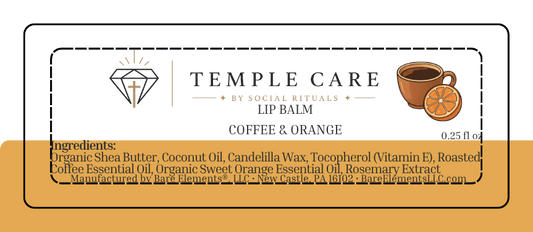 Temple Care Coffee & Orange Lip Balm