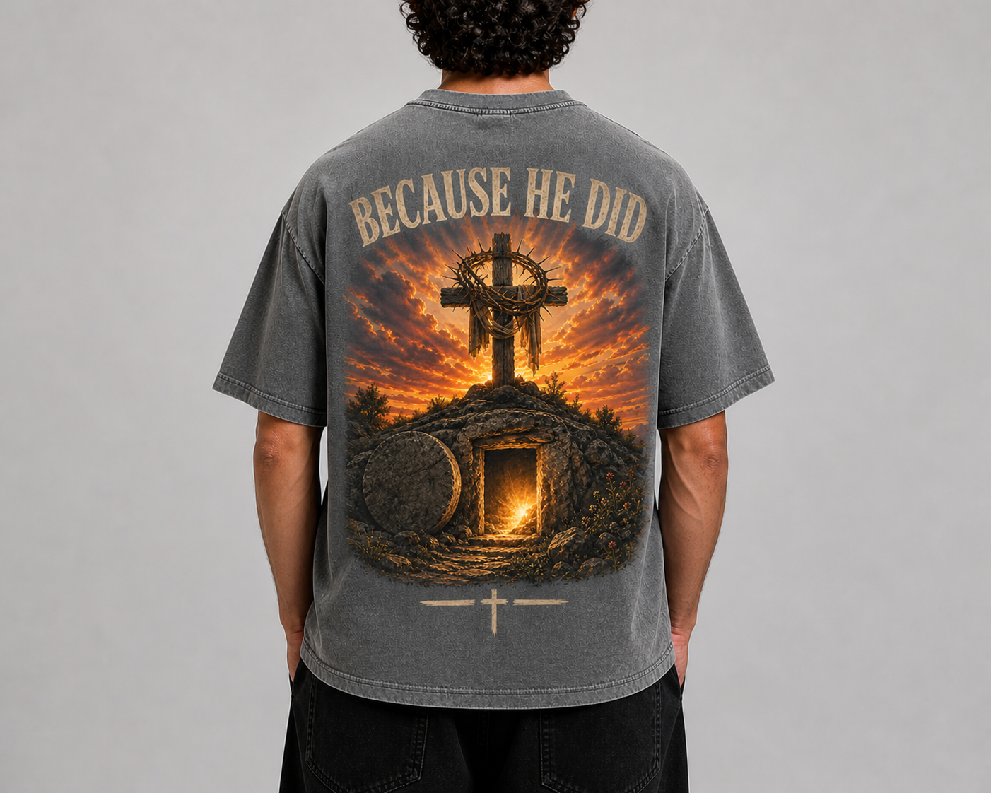To Die For Full Color Christian Jesus Died for Me Vintage Washed Top Unisex Fit