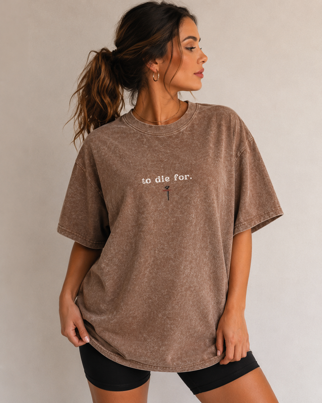 To Die For Blood Cross Vintage Colors Unisex Oversized Christian Shirt
