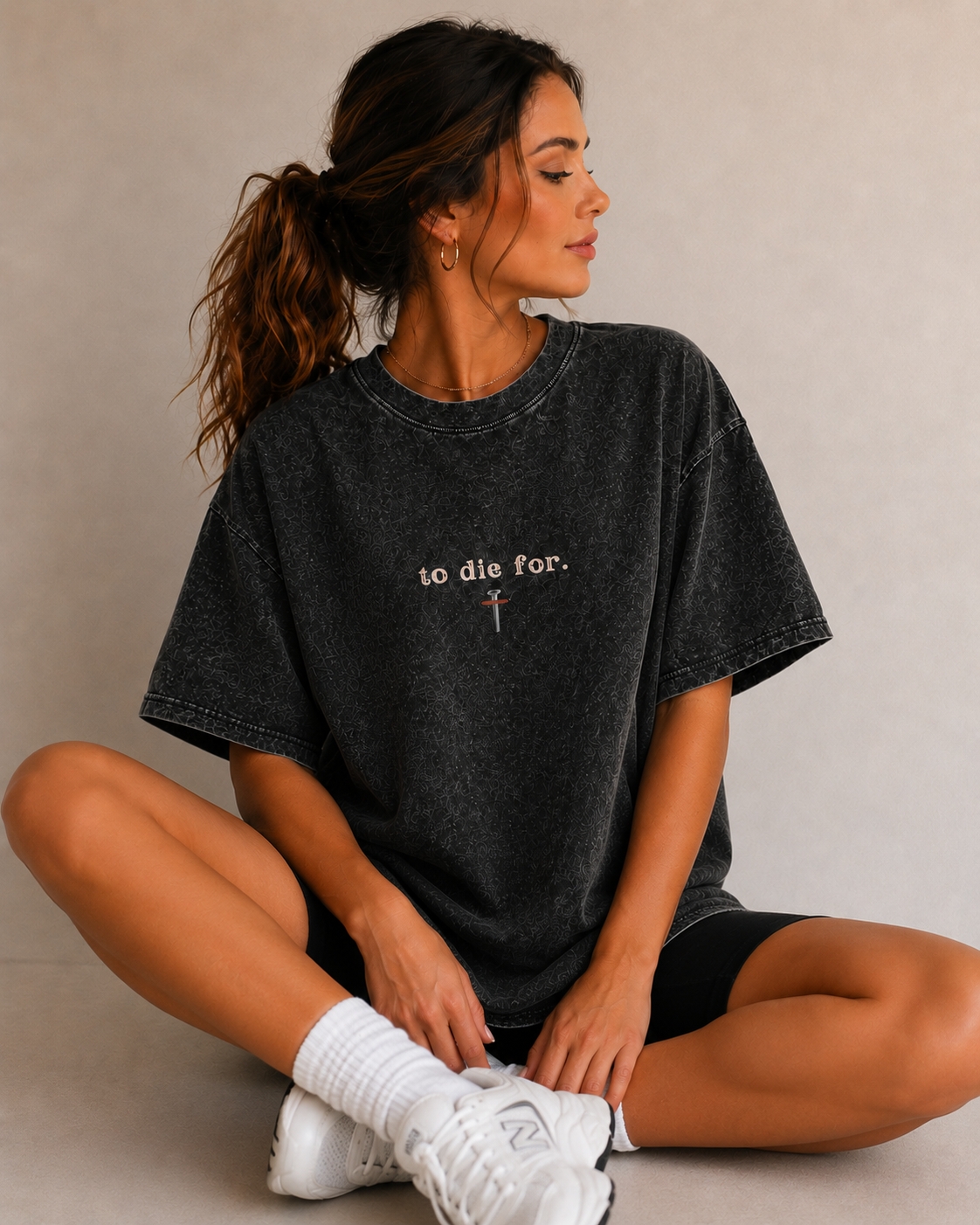 To Die For Blood Cross Vintage Colors Unisex Oversized Christian Shirt