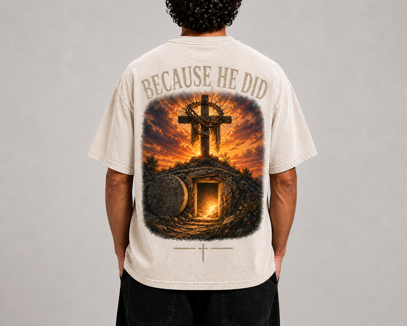 To Die For Full Color Christian Jesus Died for Me Vintage Washed Top Unisex Fit
