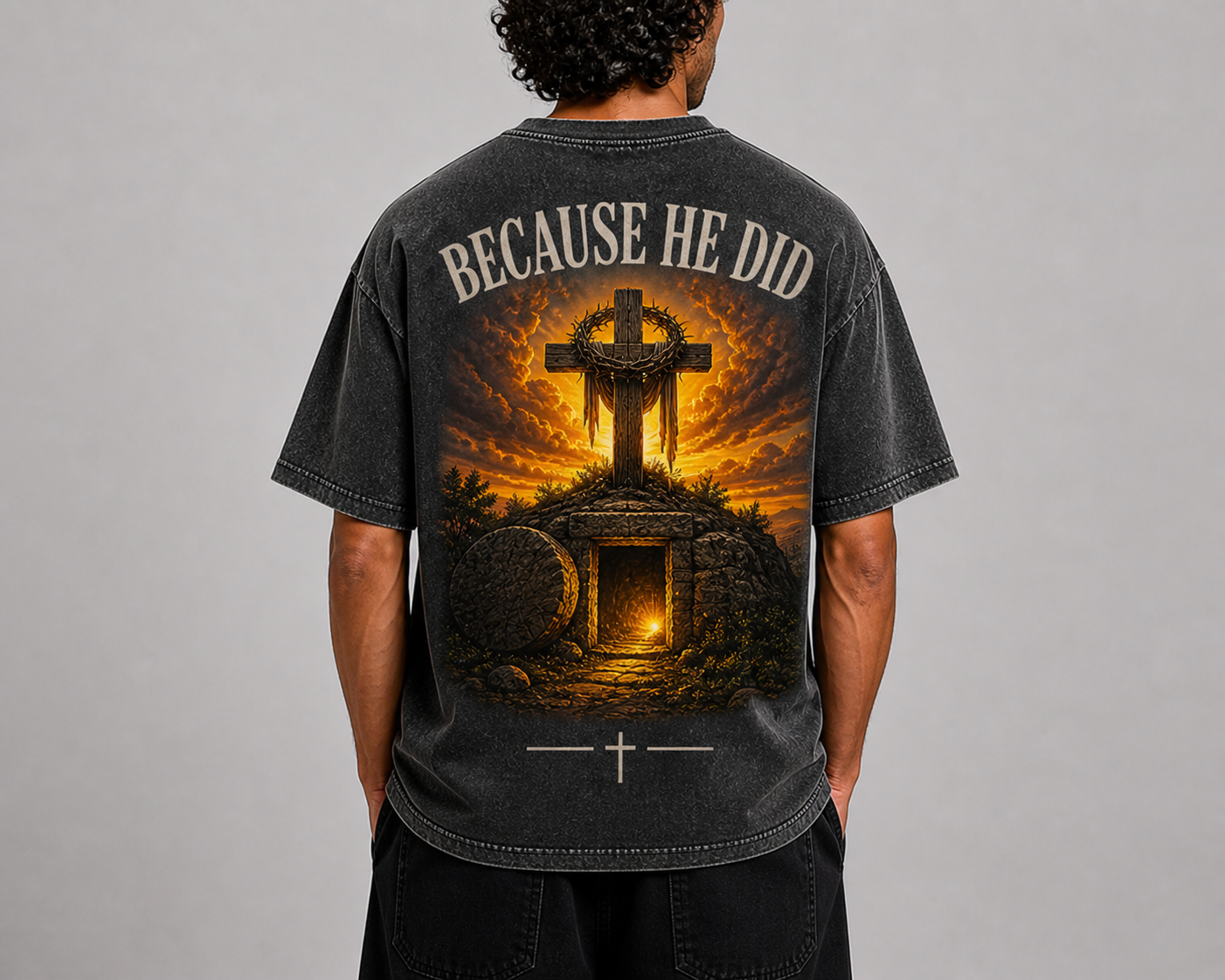 To Die For Full Color Christian Jesus Died for Me Vintage Washed Top Unisex Fit