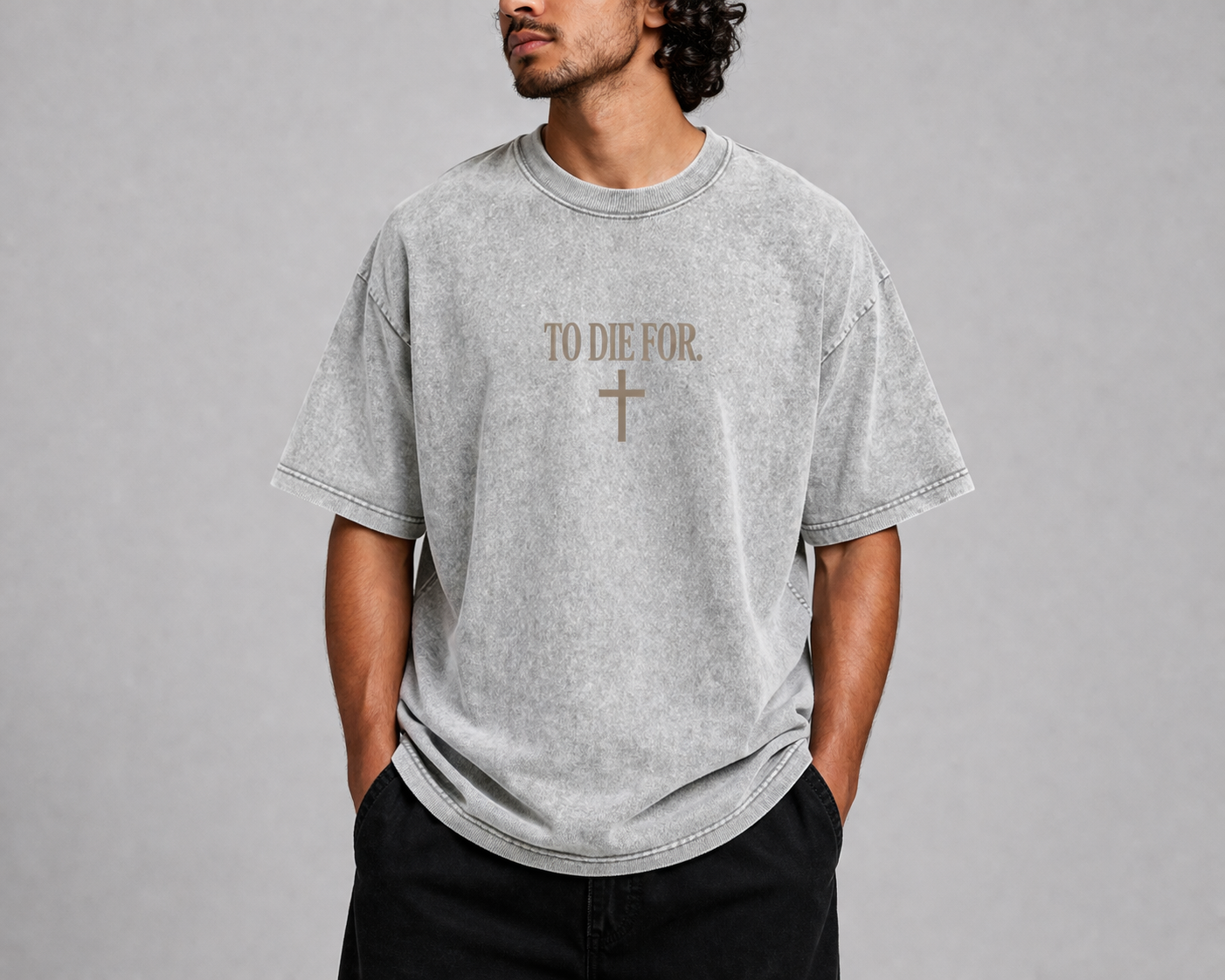 To Die For Full Color Christian Jesus Died for Me Vintage Washed Top Unisex Fit